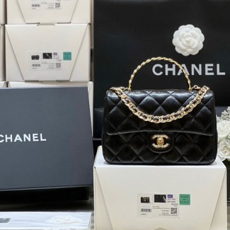 샤넬 23B 탑핸들 플랩 백 스몰 AS4023 블랙